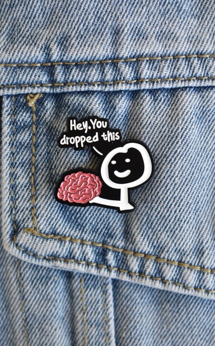 Αστεία Καρφίτσα Dropped Brain Αστεία Καρφίτσα Dropped Brain