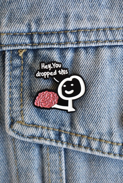 Αστεία Καρφίτσα Dropped Brain