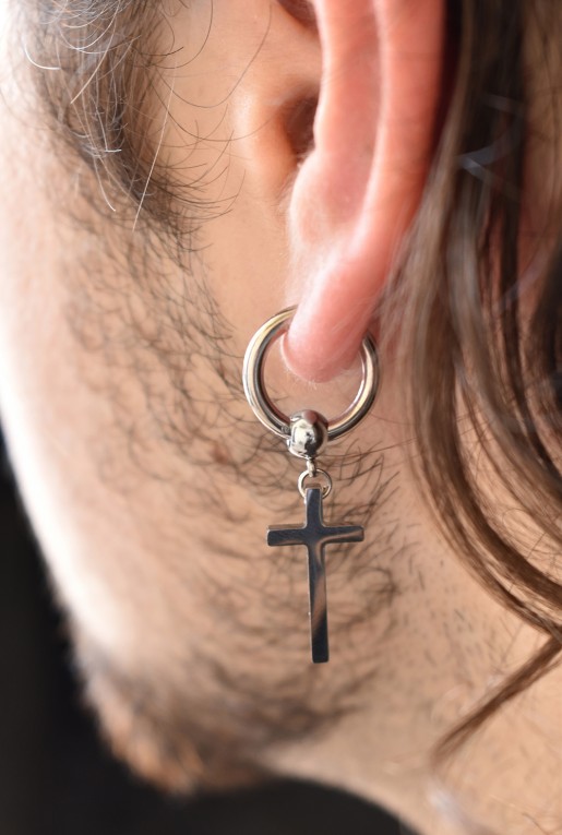 Unisex Σκουλαρίκια Κρικάκια με Σταυρό Unisex Σκουλαρίκια Κρικάκια με Σταυρό