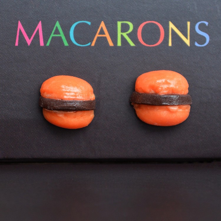 Macaron Καρφωτά Σκουλαρίκια Πορτοκαλί Macaron Καρφωτά Σκουλαρίκια Πορτοκαλί