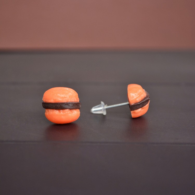 Macaron Καρφωτά Σκουλαρίκια Πορτοκαλί Macaron Καρφωτά Σκουλαρίκια Πορτοκαλί