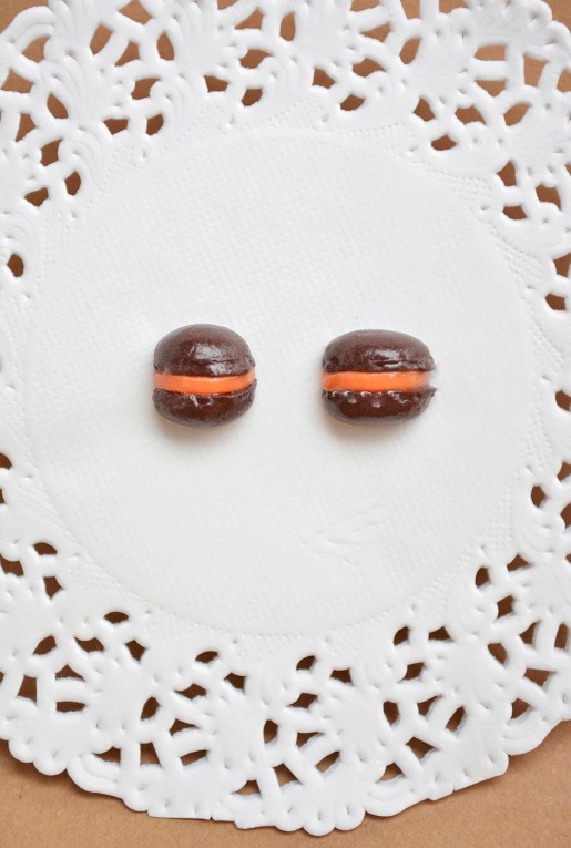 Macaron Καρφωτά Σκουλαρίκια Καφέ Macaron Καρφωτά Σκουλαρίκια Καφέ