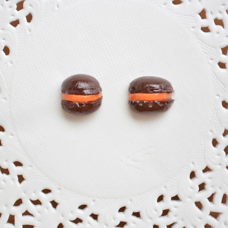 Macaron Καρφωτά Σκουλαρίκια Καφέ Macaron Καρφωτά Σκουλαρίκια Καφέ
