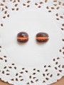 Macaron Καρφωτά Σκουλαρίκια Καφέ Macaron Καρφωτά Σκουλαρίκια Καφέ