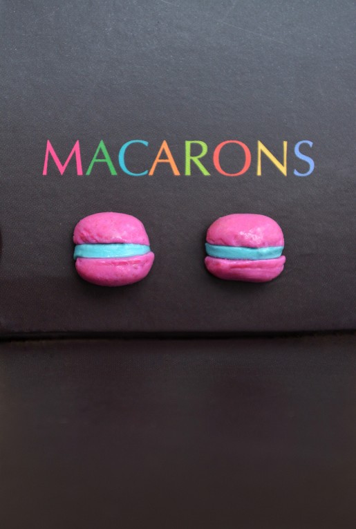 Macaron Καρφωτά Σκουλαρίκια Ροζ Macaron Καρφωτά Σκουλαρίκια Ροζ