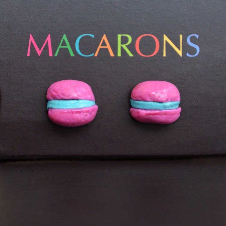 Macaron Καρφωτά Σκουλαρίκια Ροζ Macaron Καρφωτά Σκουλαρίκια Ροζ