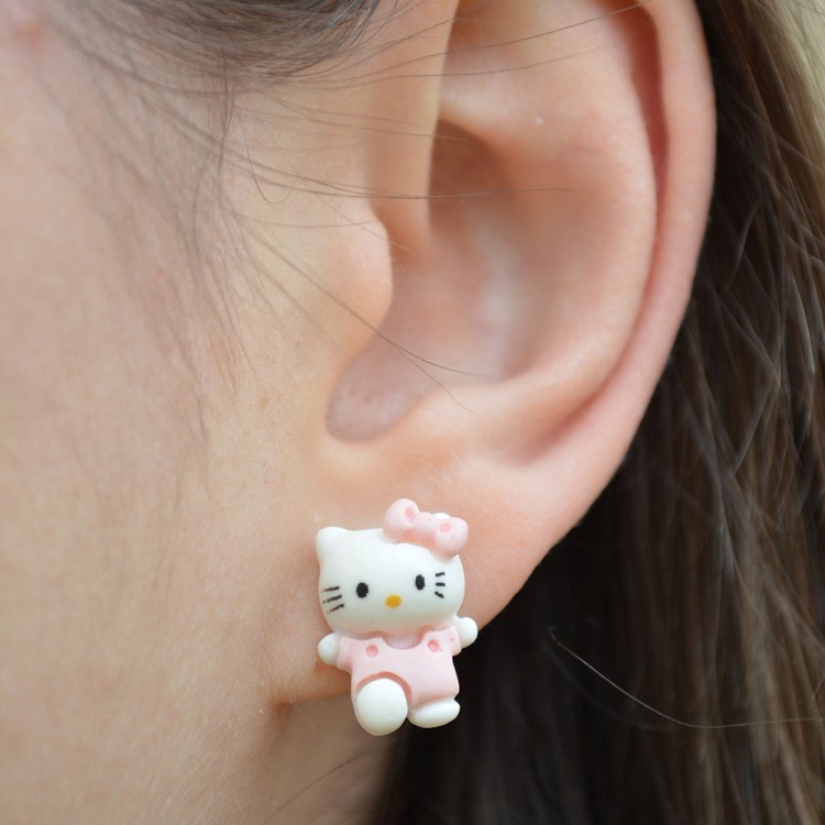 Σκουλαρίκια Καρφωτά Hello Kitty με Ροζ Φόρεμα Σκουλαρίκια Καρφωτά Hello Kitty με Ροζ Φόρεμα
