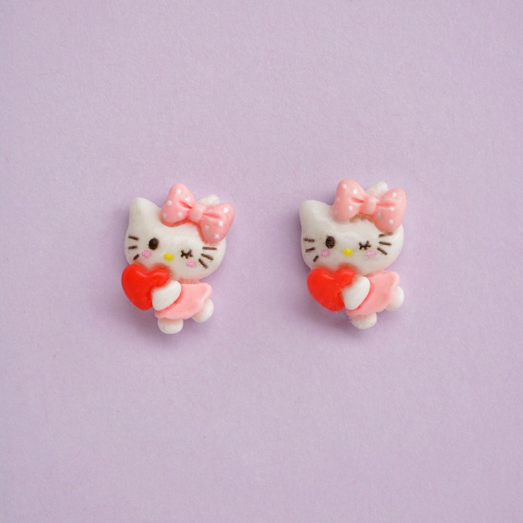 Παιδικά Σκουλαρίκια Καρφωτά Hello Kitty με Καρδιά Παιδικά Σκουλαρίκια Καρφωτά Hello Kitty με Καρδιά