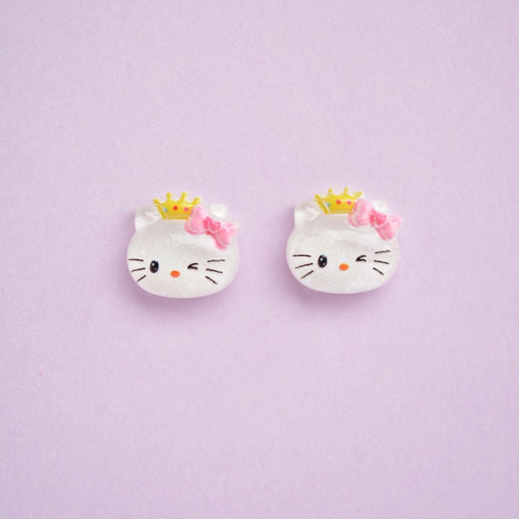 Σκουλαρίκια Καρφωτά Hello Kitty με Κορώνα Σκουλαρίκια Καρφωτά Hello Kitty με Κορώνα