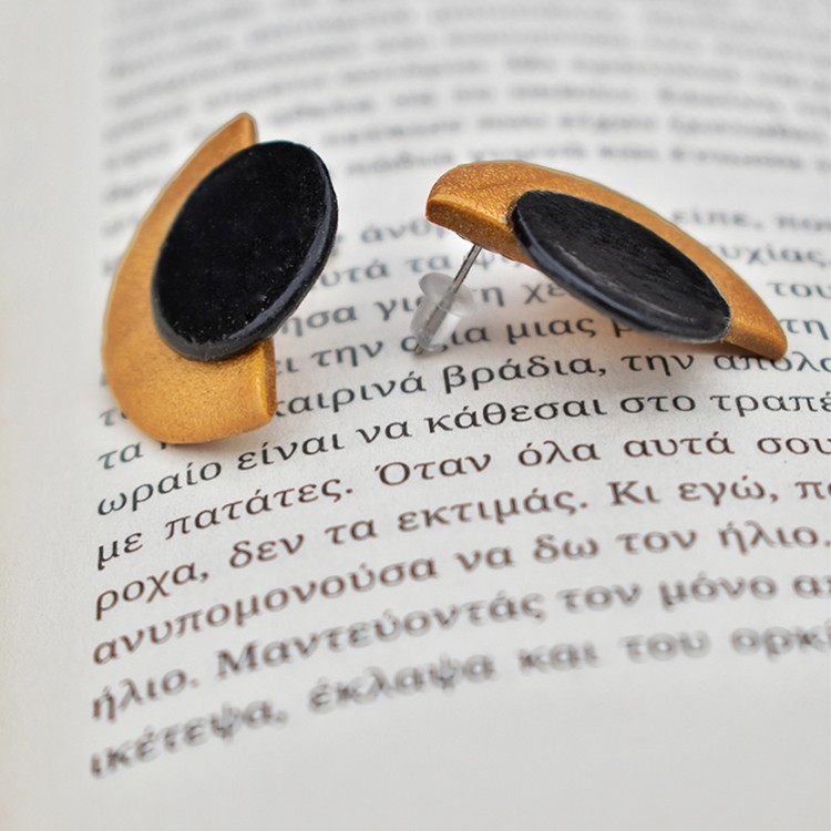 ΣΚΟΥΛΑΡΙΚΙΑ ΧΕΙΡΟΠΟΙΗΤΑ ΚΑΡΦΩΤΑ ΓΕΩΜΕΤΡΙΚΑ ΜΑΥΡΟ ΧΡΥΣΟ