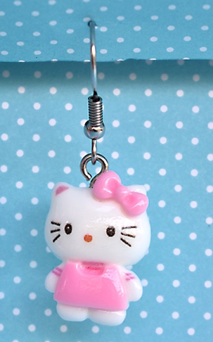 Σκουλαρίκια Κρεμαστά Hello Kitty με Ροζ Φόρεμα Σκουλαρίκια Κρεμαστά Hello Kitty με Ροζ Φόρεμα